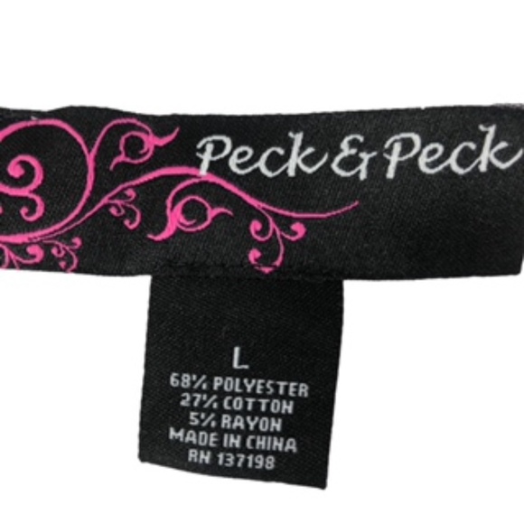 Peck & Peck Short Sleeve Elastic Bottom Square Neck Netted Top Size L - Picture 5 of 6